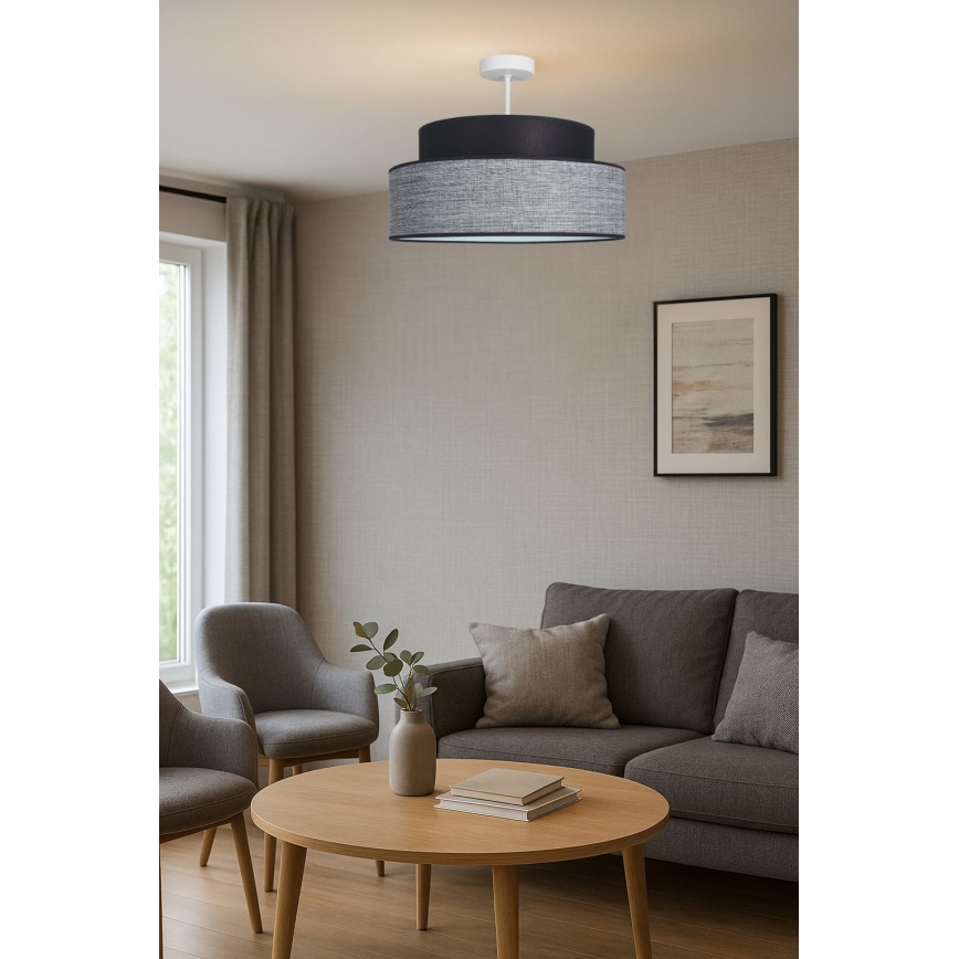 Loftlampe GRACE 1xE27/60W/230V sort/grå