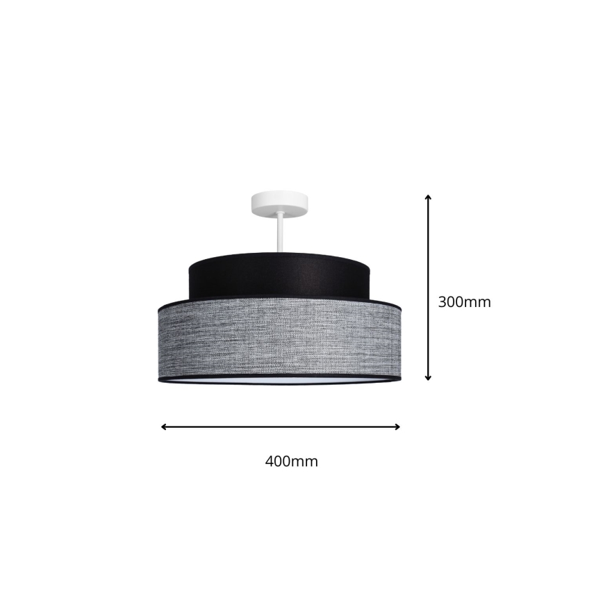 Loftlampe GRACE 1xE27/60W/230V sort/grå
