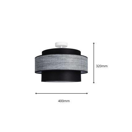 Loftlampe GRACE 1xE27/60W/230V sort/grå