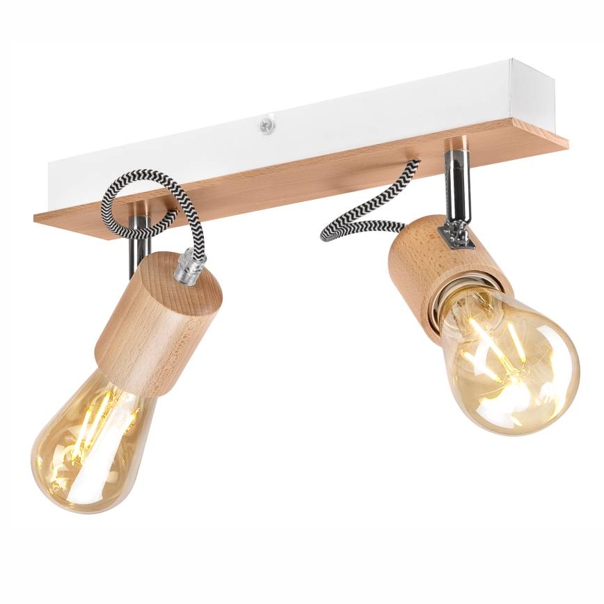 Loftlampe GUSTAVO 2xE27/60W/230V bøg - FSC certificeret