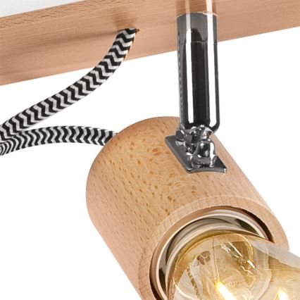 Loftlampe GUSTAVO 2xE27/60W/230V bøg - FSC certificeret