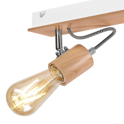 Loftlampe GUSTAVO 3xE27/60W/230V bøg - FSC certificeret