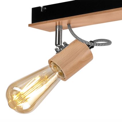 Loftlampe GUSTAVO 3xE27/60W/230V bøg - FSC certificeret