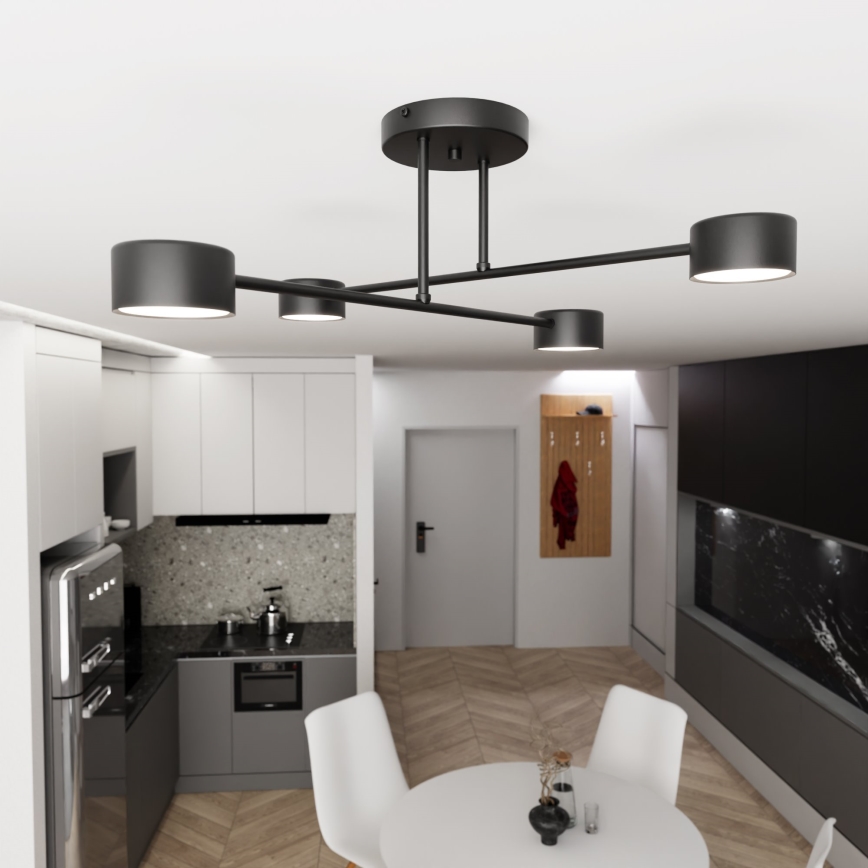 Loftlampe HALO 4xGX53/10W/230V sort