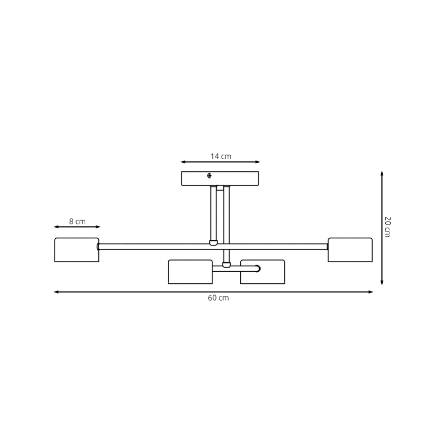 Loftlampe HALO 4xGX53/10W/230V sort