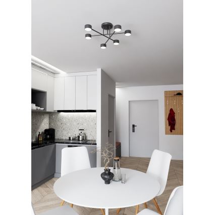 Loftlampe HALO 6xGX53/8W/230V sort