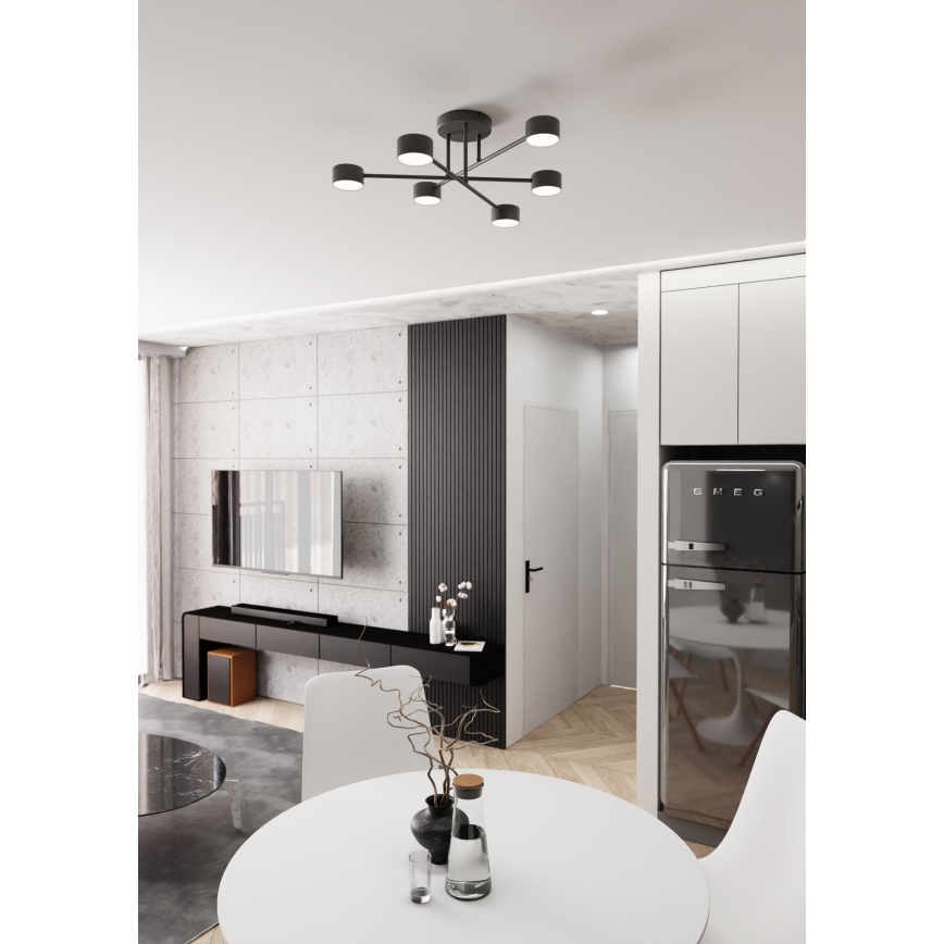 Loftlampe HALO 6xGX53/8W/230V sort