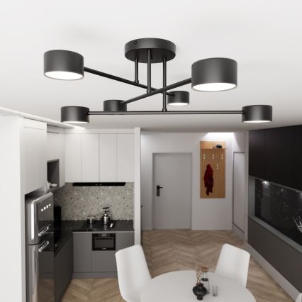 Loftlampe HALO 6xGX53/8W/230V sort