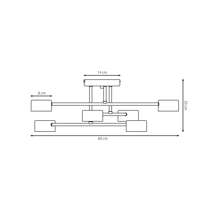Loftlampe HALO 6xGX53/8W/230V sort