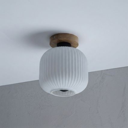 Loftlampe HARMA WOOD 1xE27/15W/230V eg/hvid Ø 20 cm