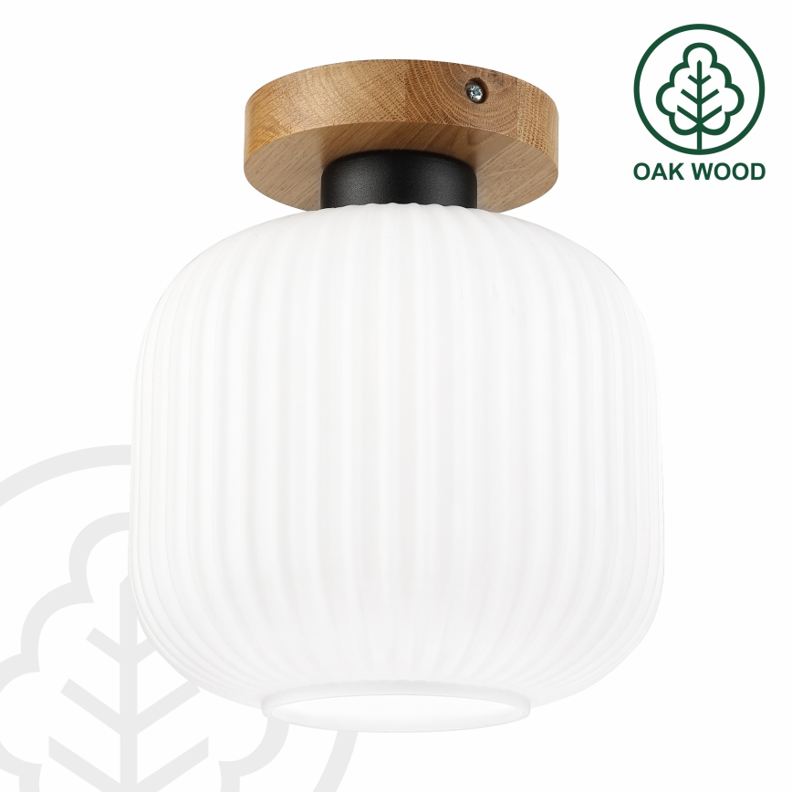 Loftlampe HARMA WOOD 1xE27/15W/230V eg/hvid Ø 20 cm