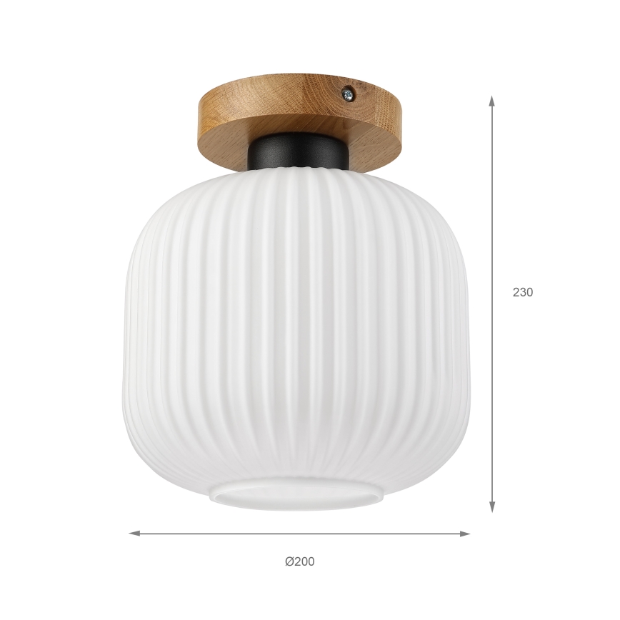 Loftlampe HARMA WOOD 1xE27/15W/230V eg/hvid Ø 20 cm
