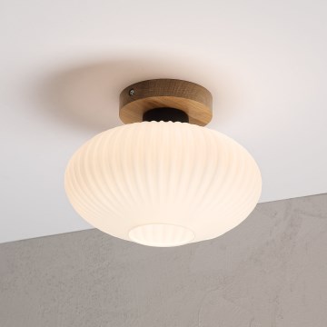 Loftlampe HARMA WOOD 1xE27/15W/230V eg/hvid Ø 25 cm
