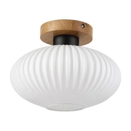 Loftlampe HARMA WOOD 1xE27/15W/230V eg/hvid Ø 25 cm
