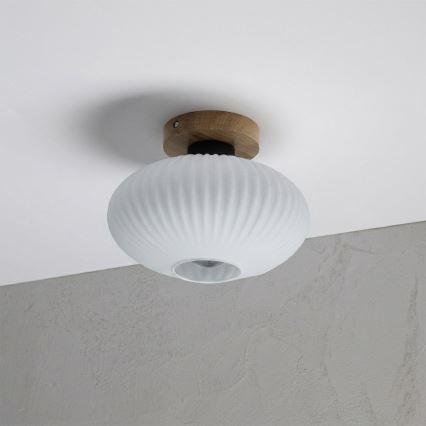 Loftlampe HARMA WOOD 1xE27/15W/230V eg/hvid Ø 25 cm
