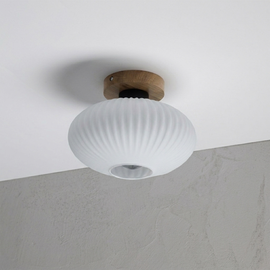 Loftlampe HARMA WOOD 1xE27/15W/230V eg/hvid Ø 25 cm