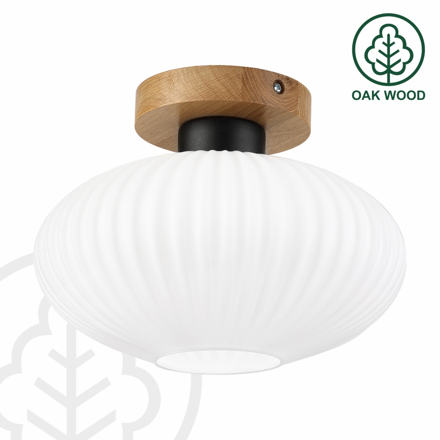 Loftlampe HARMA WOOD 1xE27/15W/230V eg/hvid Ø 25 cm