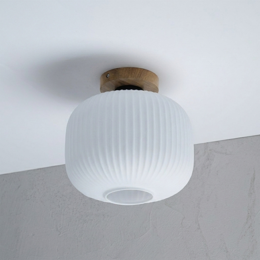 Loftlampe HARMA WOOD 1xE27/15W/230V eg/hvid Ø 25 cm