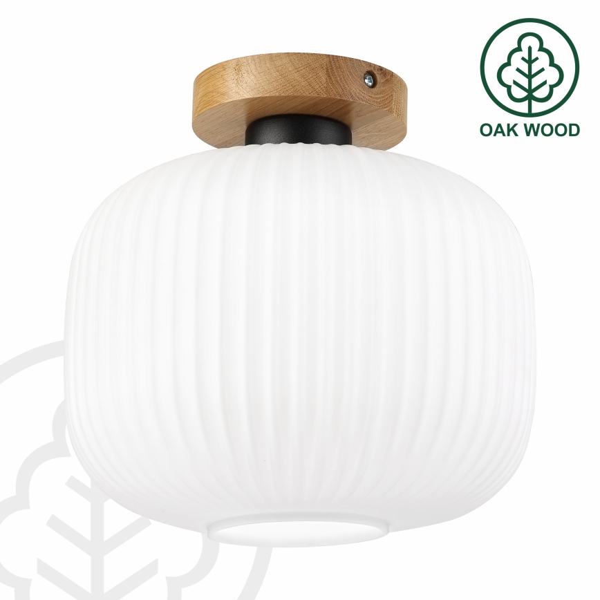 Loftlampe HARMA WOOD 1xE27/15W/230V eg/hvid Ø 25 cm