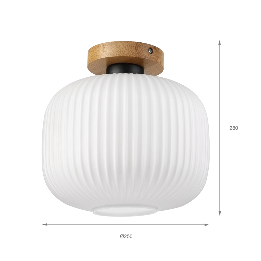 Loftlampe HARMA WOOD 1xE27/15W/230V eg/hvid Ø 25 cm