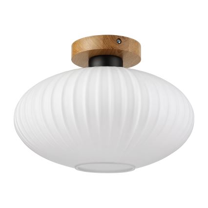 Loftlampe HARMA WOOD 1xE27/15W/230V eg/hvid Ø 30 cm
