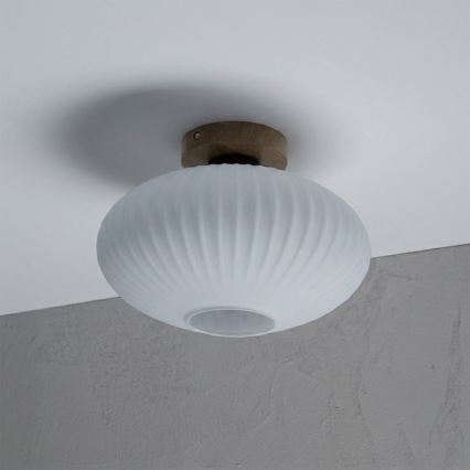 Loftlampe HARMA WOOD 1xE27/15W/230V eg/hvid Ø 30 cm