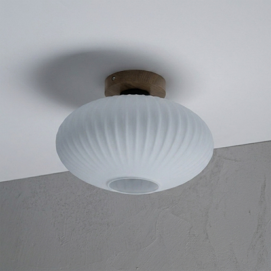 Loftlampe HARMA WOOD 1xE27/15W/230V eg/hvid Ø 30 cm