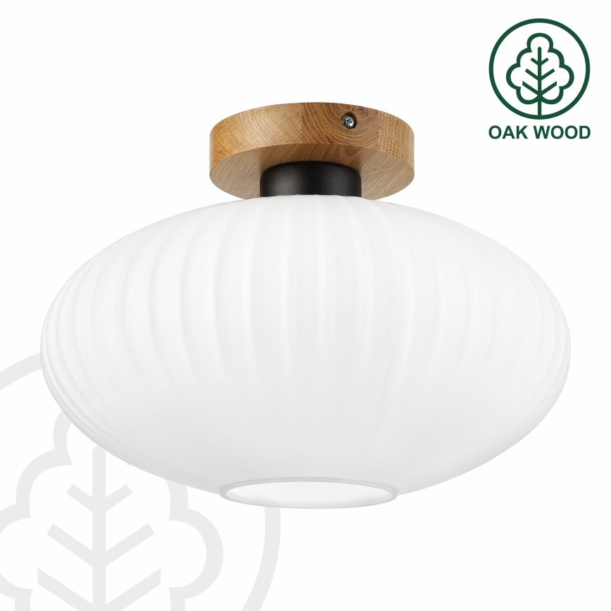 Loftlampe HARMA WOOD 1xE27/15W/230V eg/hvid Ø 30 cm