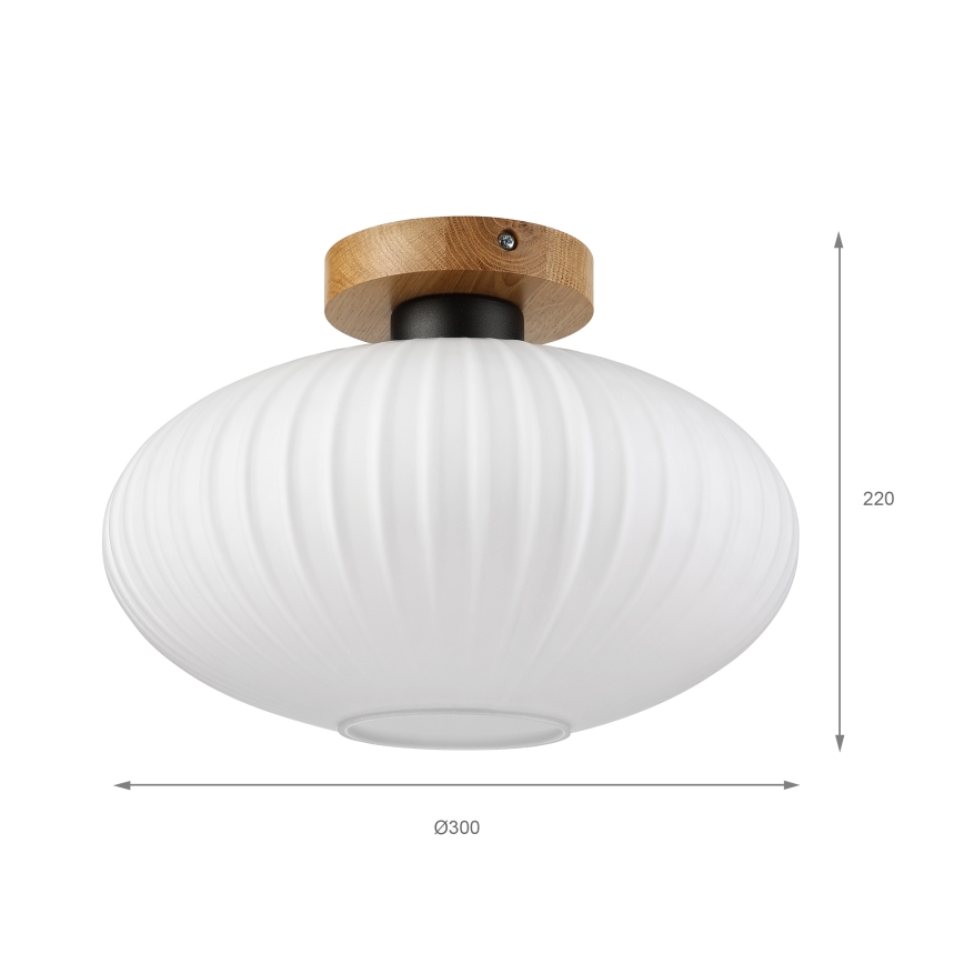 Loftlampe HARMA WOOD 1xE27/15W/230V eg/hvid Ø 30 cm