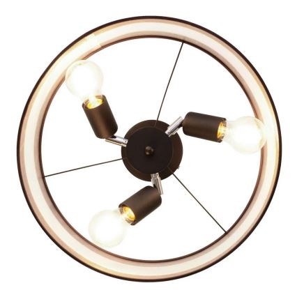 Loftlampe HELEN 3xE27/15W/230V brun/sort/gylden