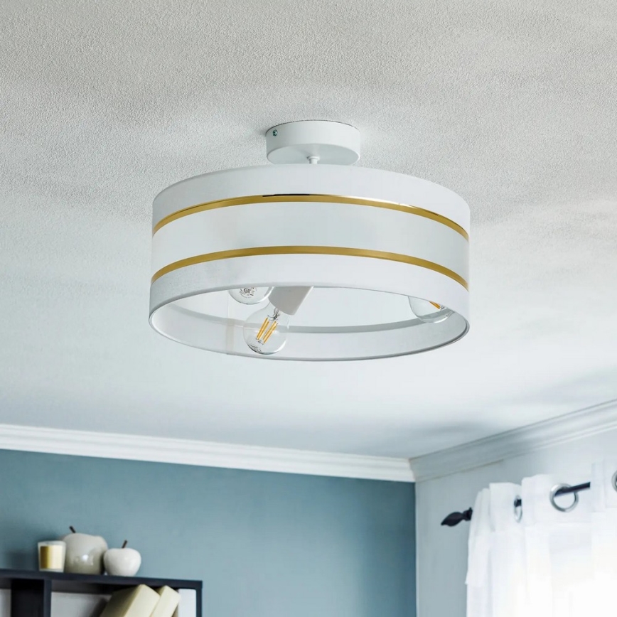 Loftlampe HELEN 3xE27/15W/230V hvid/gylden