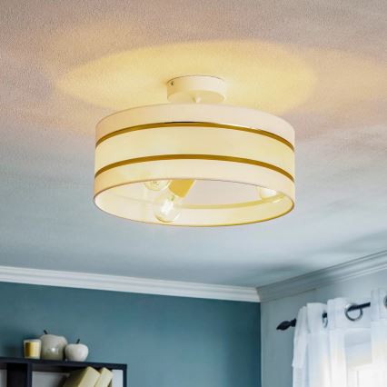 Loftlampe HELEN 3xE27/15W/230V hvid/gylden