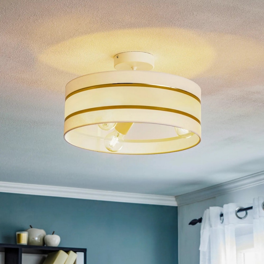 Loftlampe HELEN 3xE27/15W/230V hvid/gylden