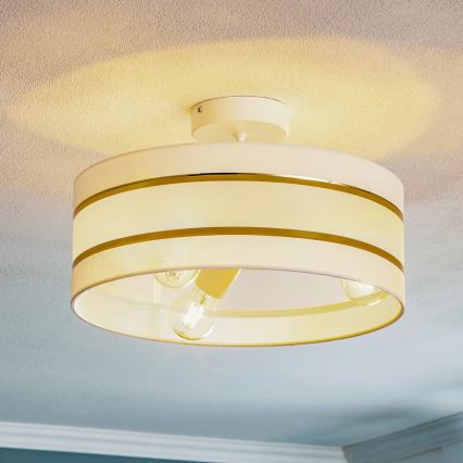 Loftlampe HELEN 3xE27/15W/230V hvid/gylden