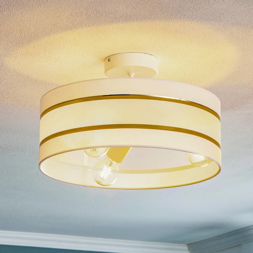 Loftlampe HELEN 3xE27/15W/230V hvid/gylden