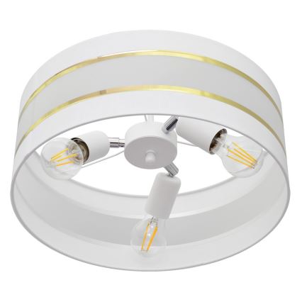 Loftlampe HELEN 3xE27/15W/230V hvid/gylden