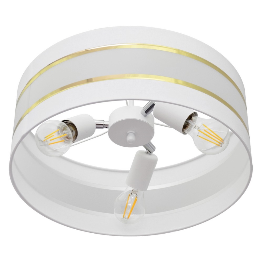 Loftlampe HELEN 3xE27/15W/230V hvid/gylden