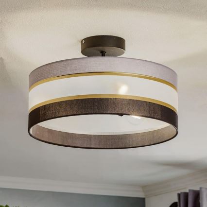 Loftlampe HELEN 3xE27/15W/230V sort/grå/gylden