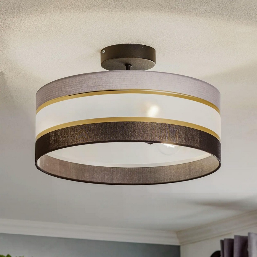 Loftlampe HELEN 3xE27/15W/230V sort/grå/gylden