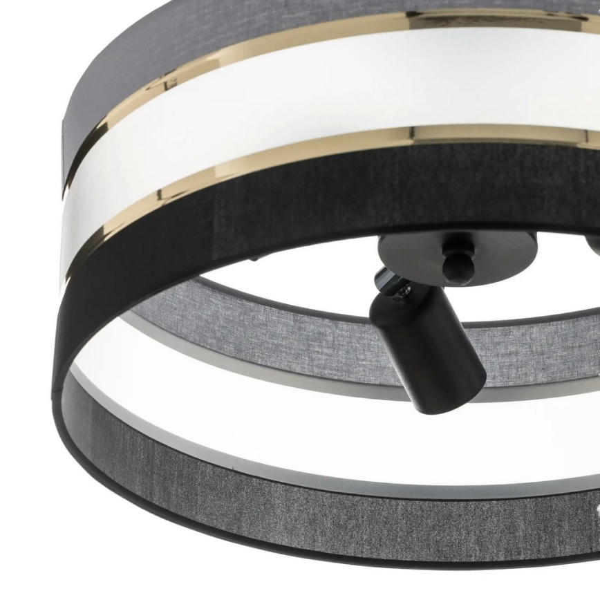 Loftlampe HELEN 3xE27/15W/230V sort/grå/gylden