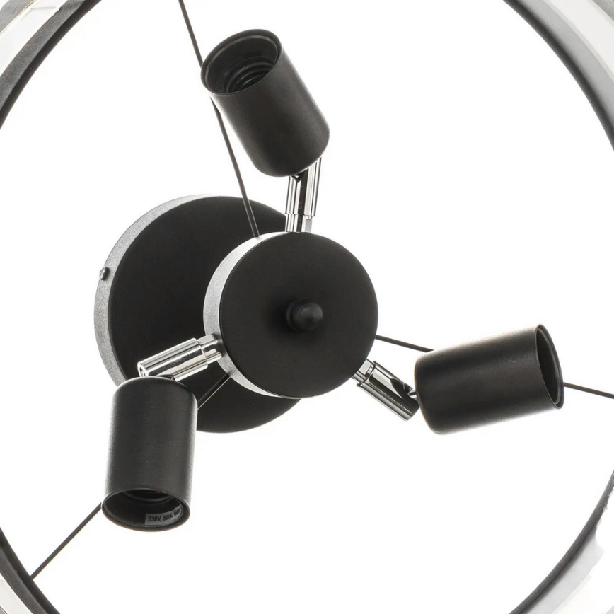 Loftlampe HELEN 3xE27/15W/230V sort/grå/gylden