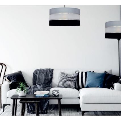 Loftlampe HELEN 3xE27/15W/230V sort/grå/skinnende krom