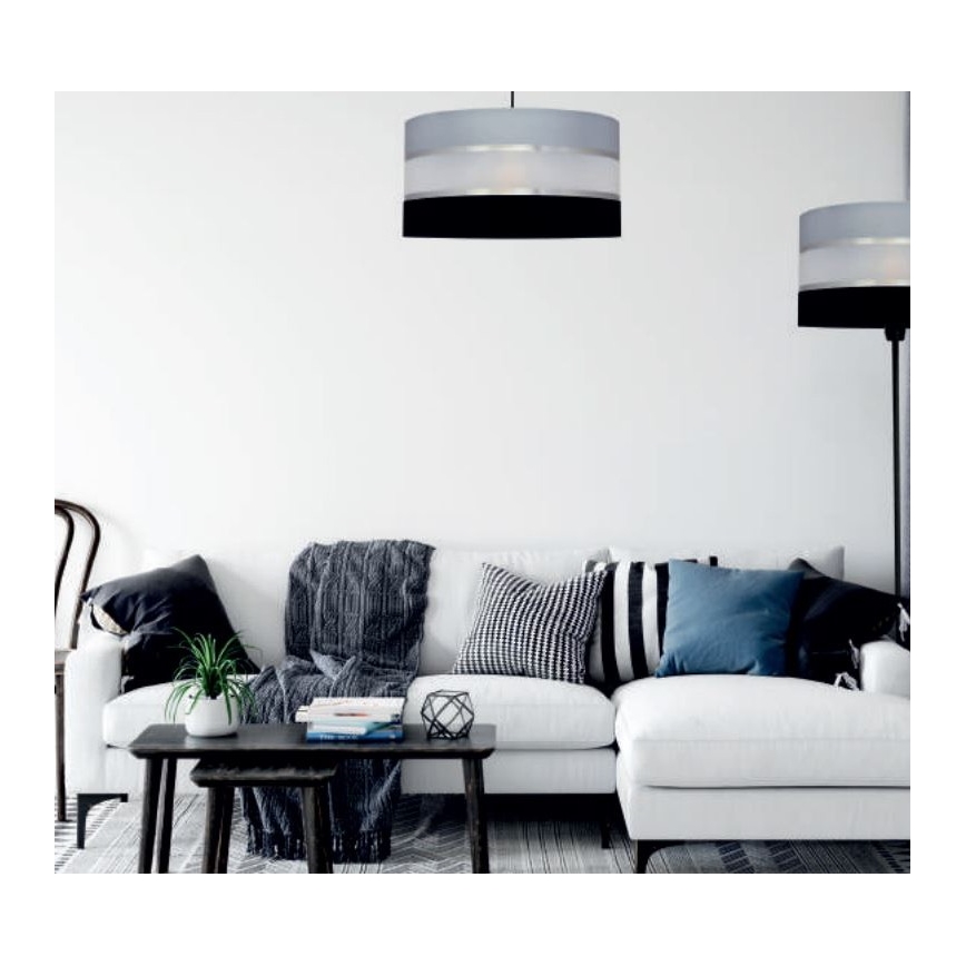 Loftlampe HELEN 3xE27/15W/230V sort/grå/skinnende krom
