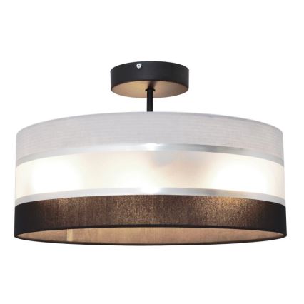 Loftlampe HELEN 3xE27/15W/230V sort/grå/skinnende krom