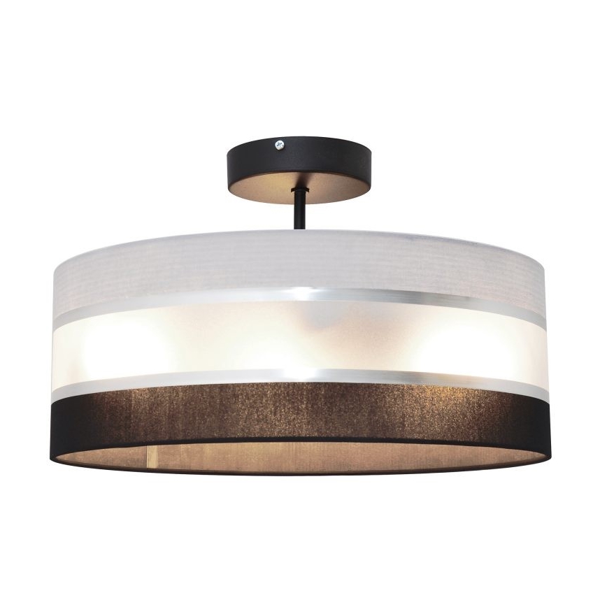 Loftlampe HELEN 3xE27/15W/230V sort/grå/skinnende krom