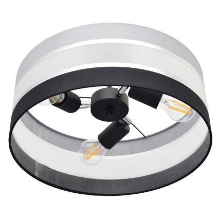 Loftlampe HELEN 3xE27/15W/230V sort/grå/skinnende krom