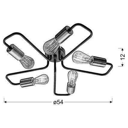 Loftlampe HERPE 5xE27/60W/230V