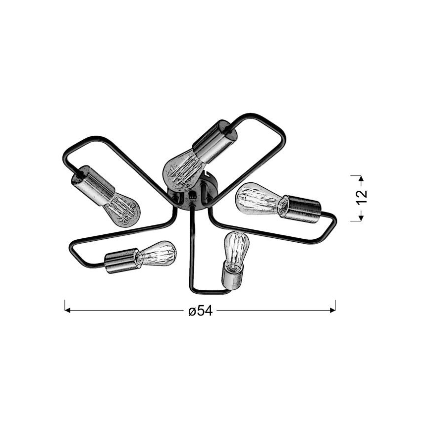 Loftlampe HERPE 5xE27/60W/230V