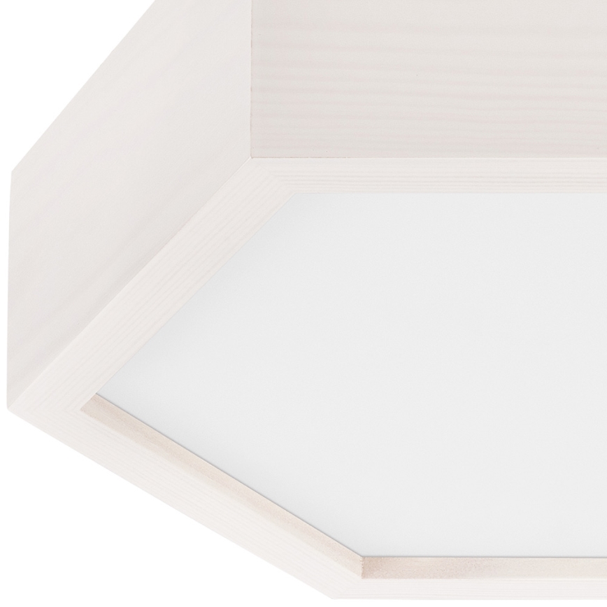 Loftlampe HEX 1xE27/60W/230V diam. 32 cm fyrretræ hvid