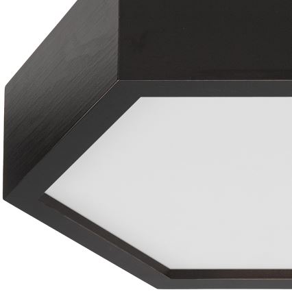 Loftlampe HEX 1xE27/60W/230V diam. 32 cm fyrretræ sort